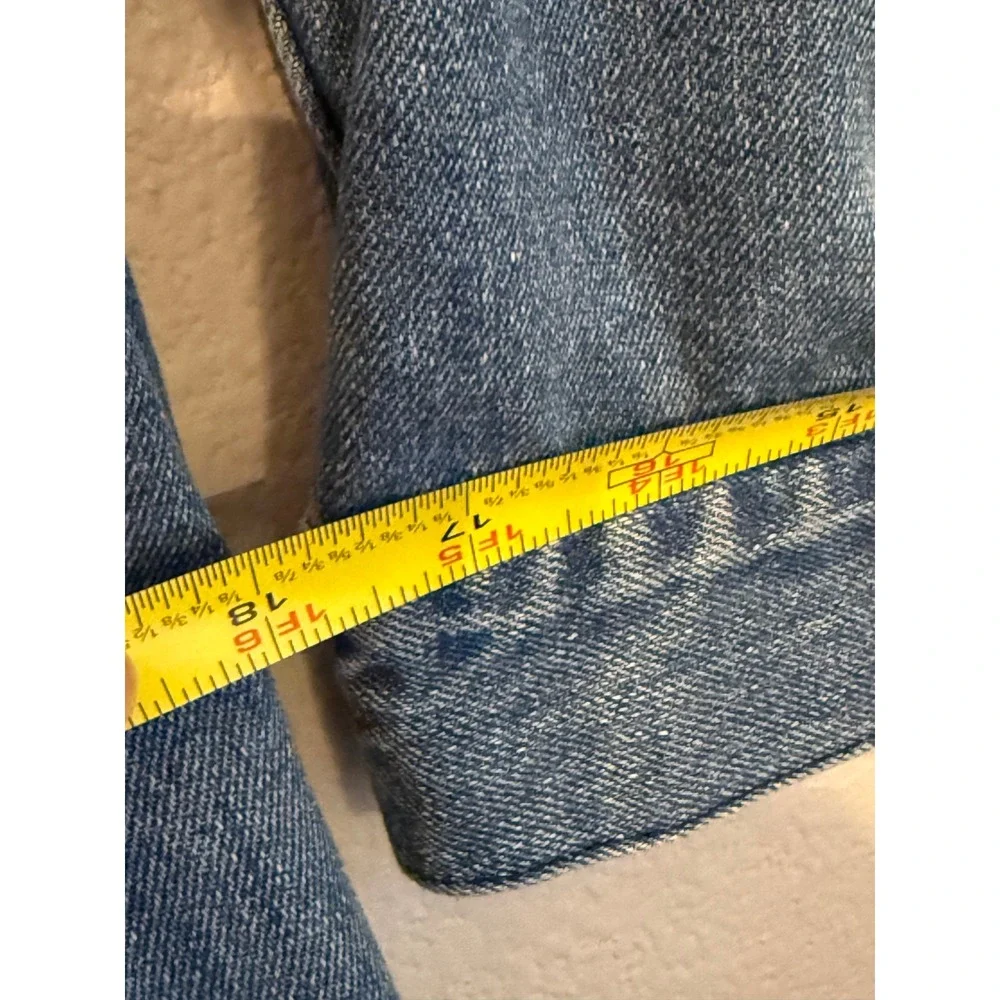 Michael Kors Denim Jacket Women Small Blue Excellent Cropped Zip Front O-Ring